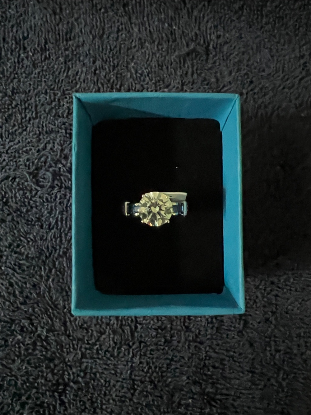 JTV Silver Solitaire Ring with Clear Center Stone